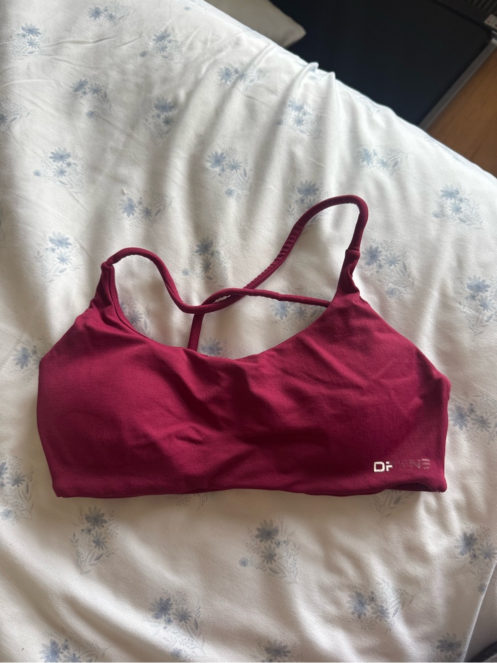 Women's Burgundy Strappy Light-Support Sports Bra